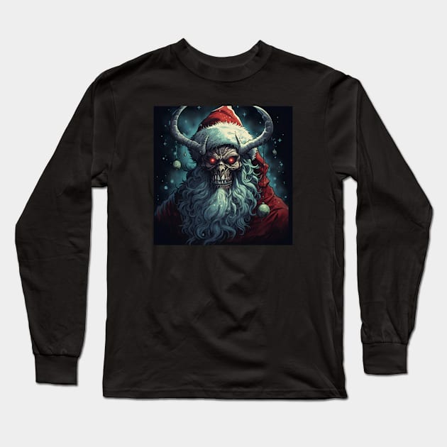 Black Christmas Krampus Long Sleeve T-Shirt by beangeerie